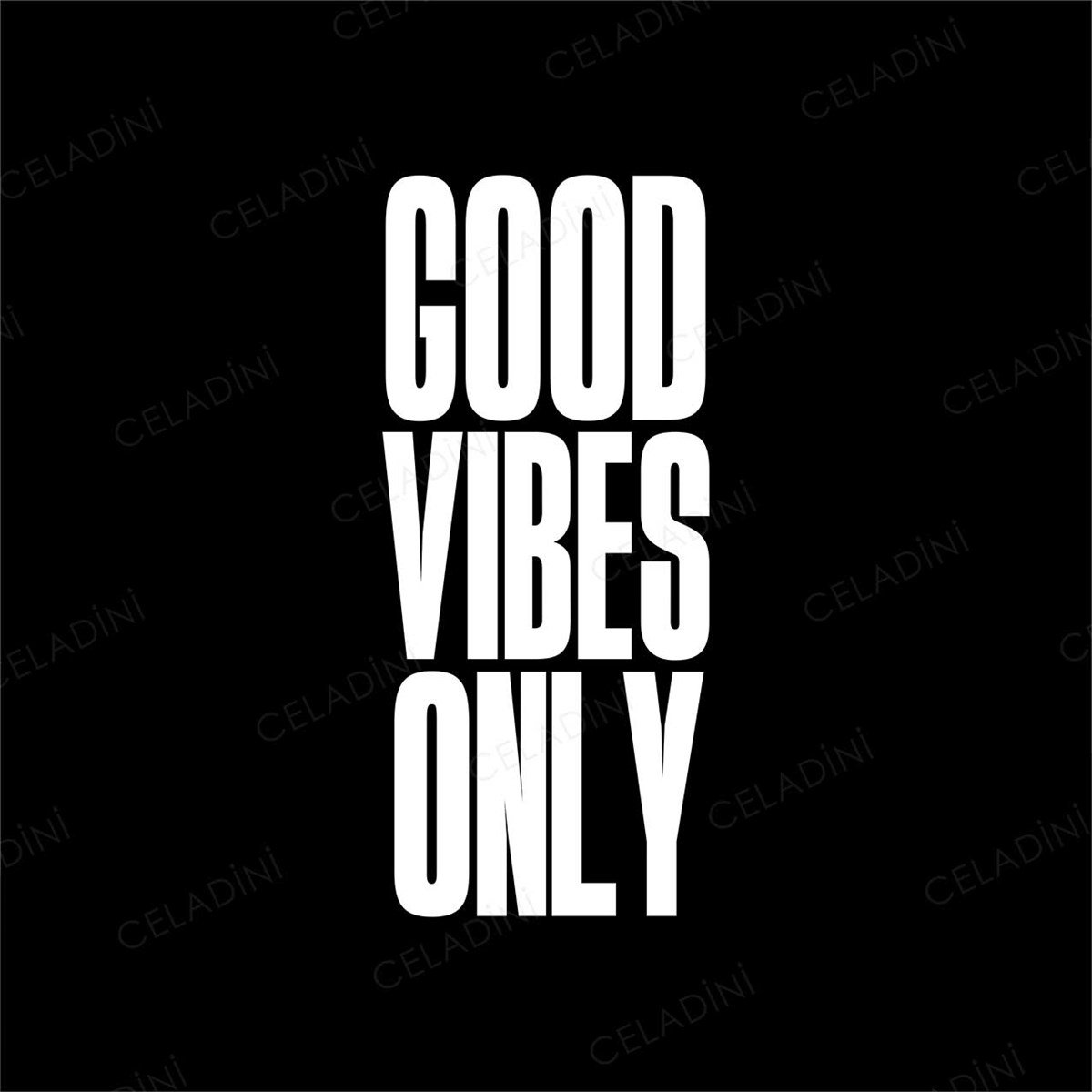 Good Vibes Only (Siyah) Kırlent Kumaşı (Versiyon-1)