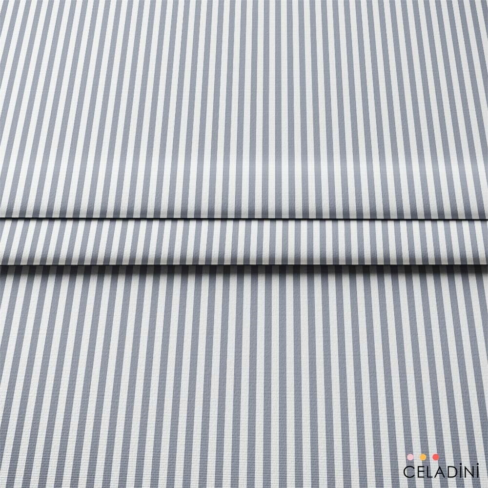 Gri Beyaz 1x1 cm Süper İnce Çizgili Kumaş