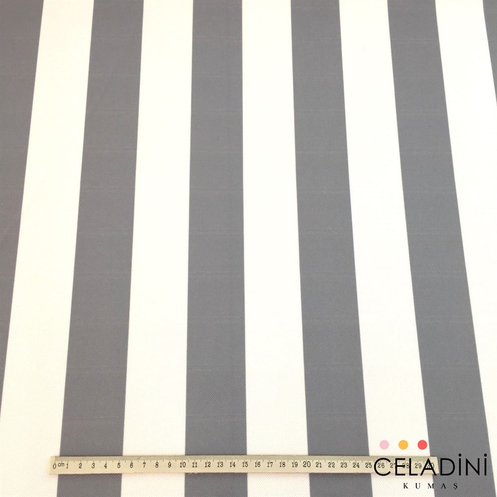 Gri Beyaz 5x5 cm Kalın Çizgili Kumaş
