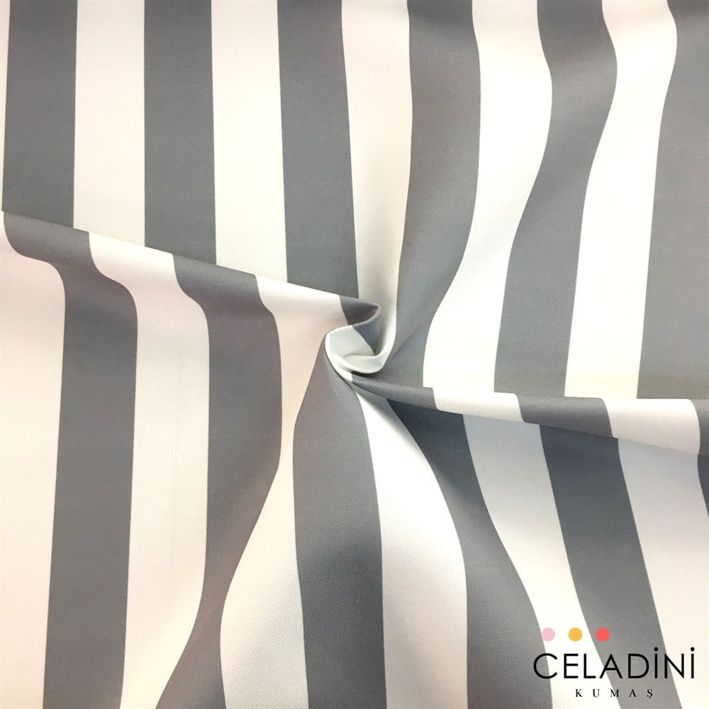 Gri Beyaz 5x5 cm Kalın Çizgili Kumaş