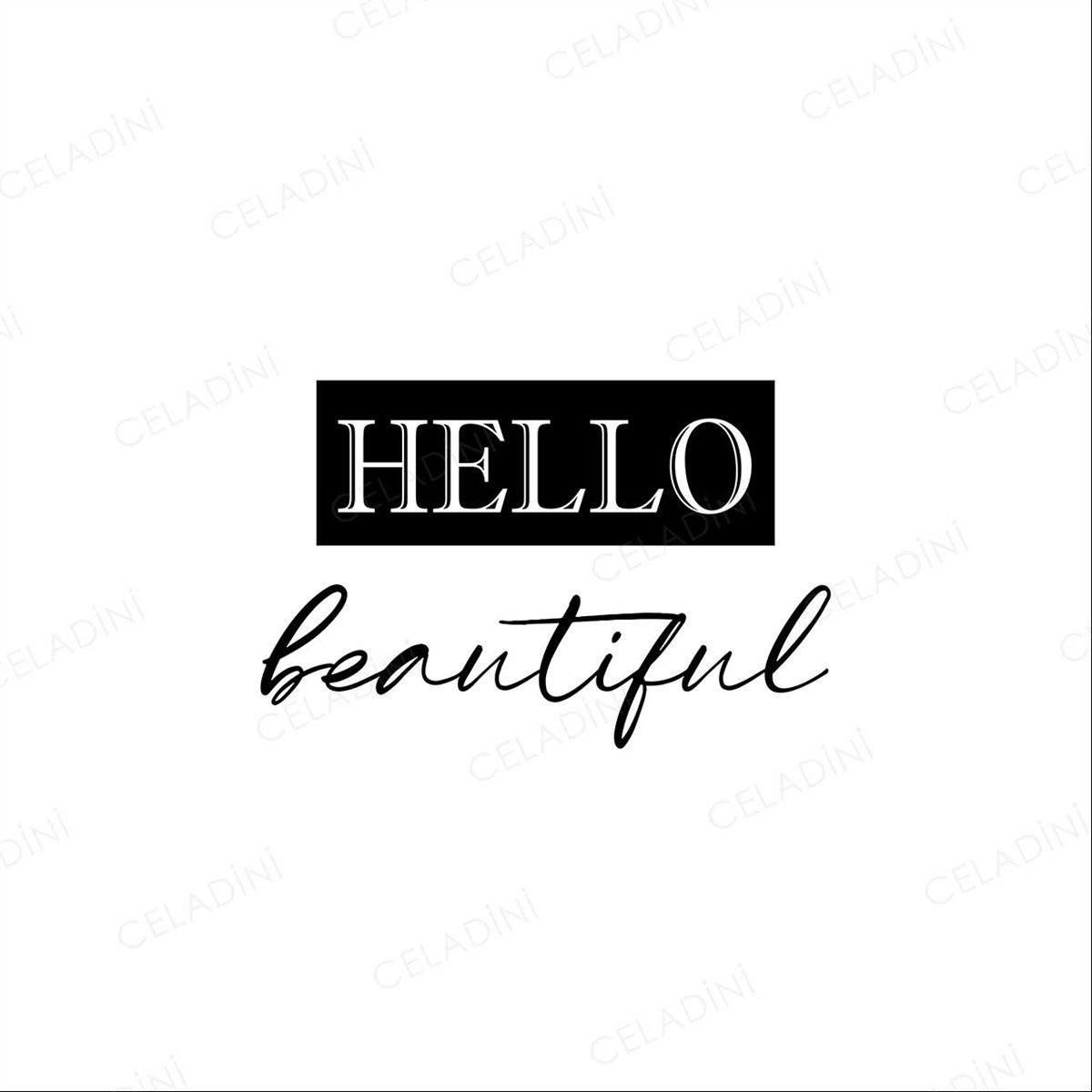 Hello Beautiful Yazılı Kırlent Kumaşı