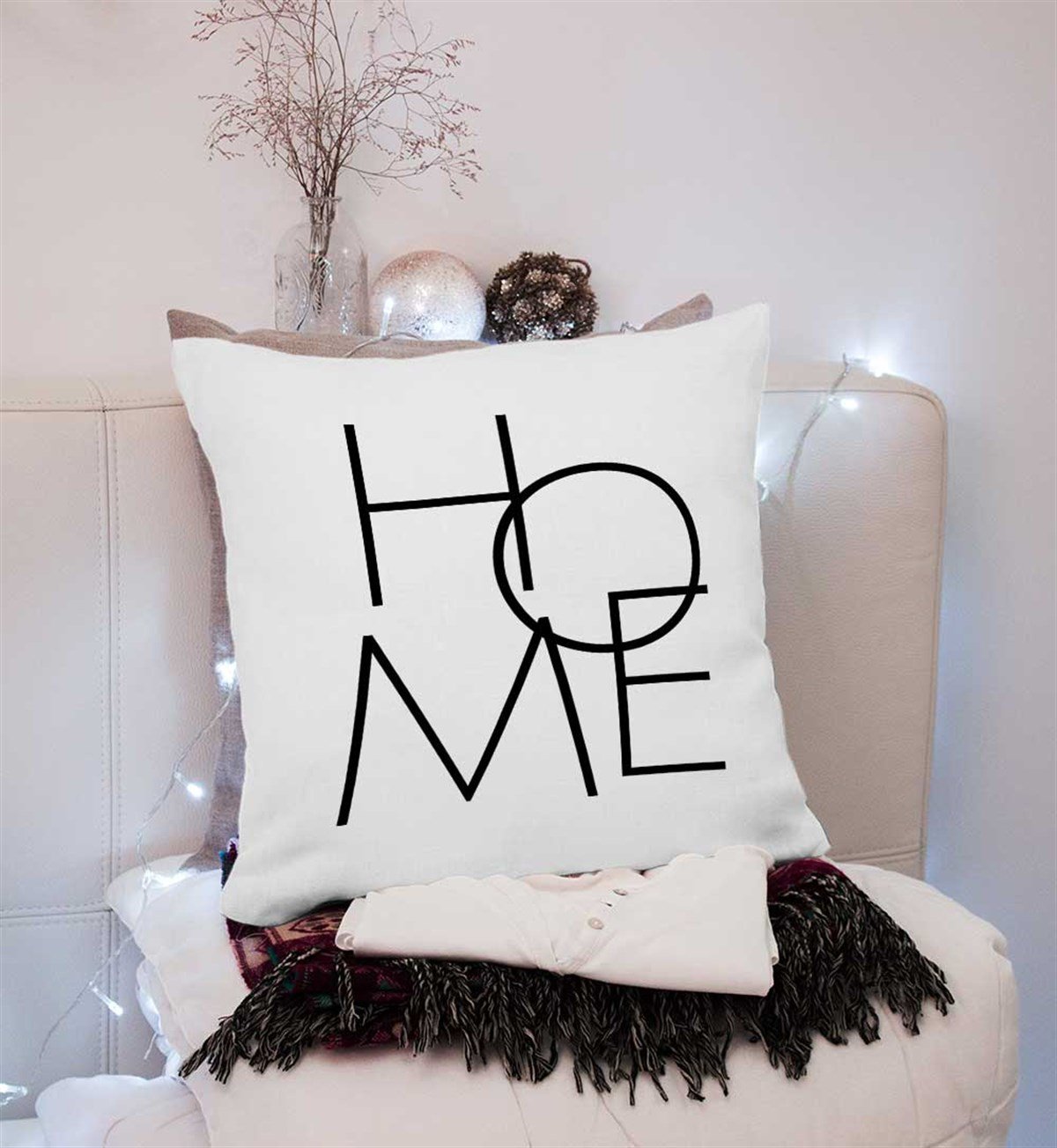 HOME Yazılı Kırlent Kumaşı