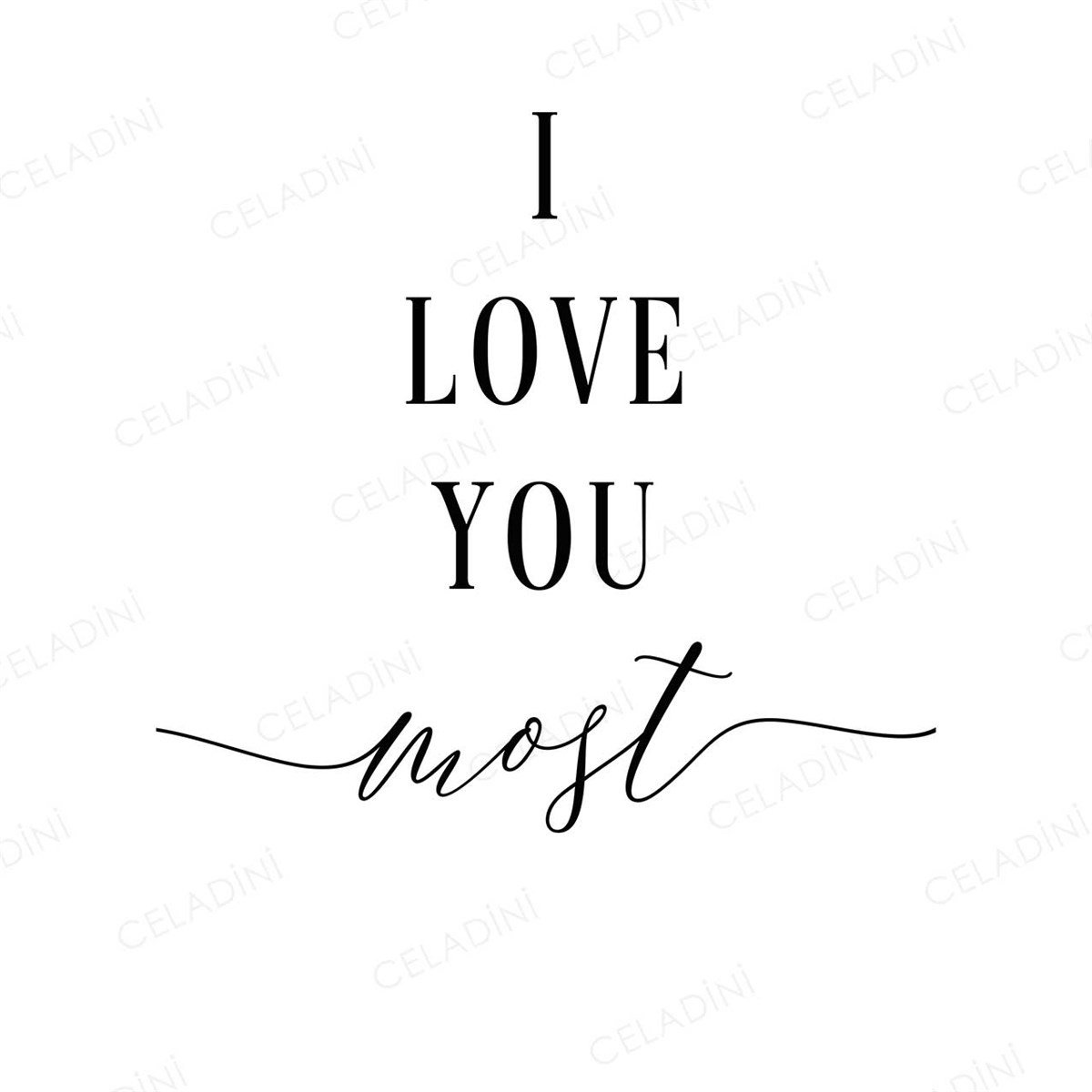 I Love You Most Kırlent Kumaşı