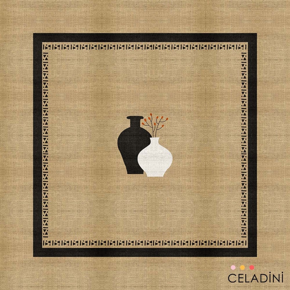 İndian Çuval Görünümlü Masa Örtüsü Kumaşı (140x140cm)