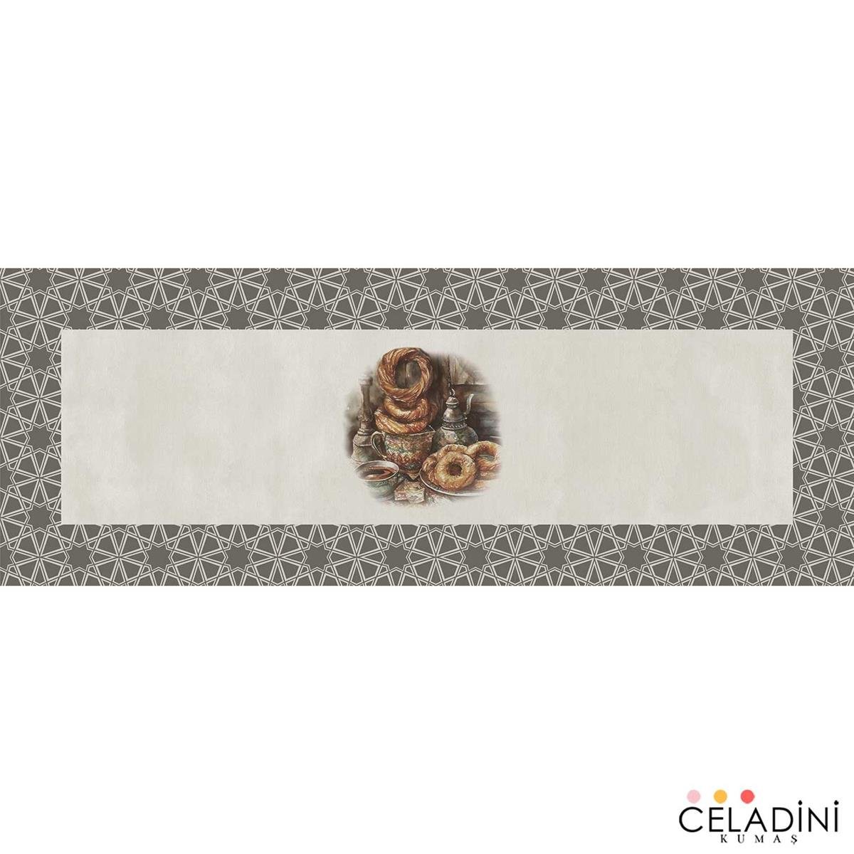 İstanbul Serisi Simit Desenli Runner Kumaşı