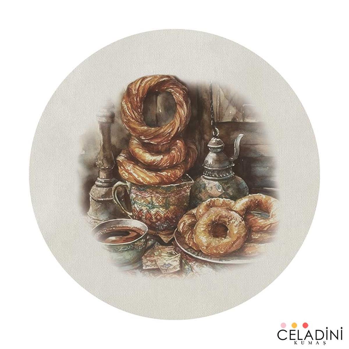 İstanbul Serisi Simit Desenli Supla Kumaşı