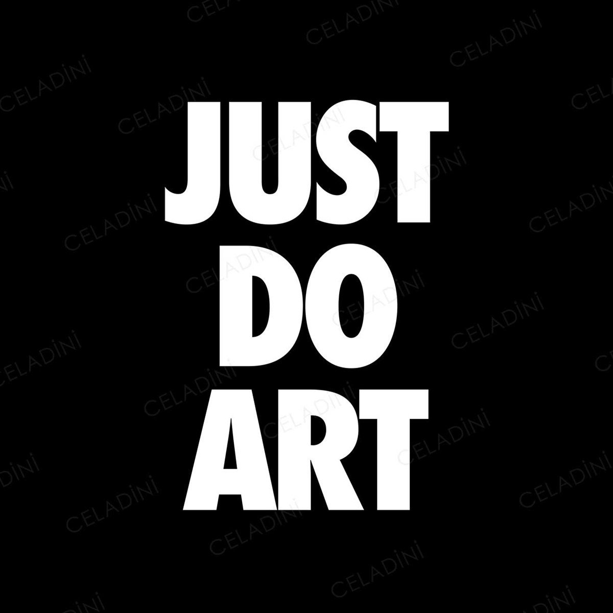 Just Do Art (Siyah) Kırlent Kumaşı