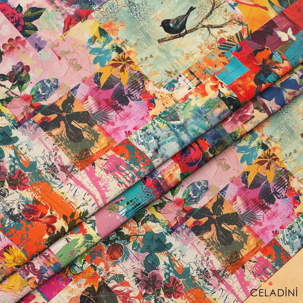 Karma Patchwork Desenli Kumaş