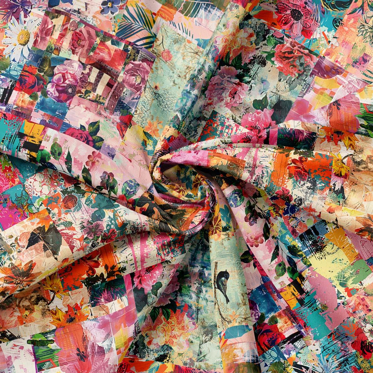 Karma Patchwork Desenli Kumaş