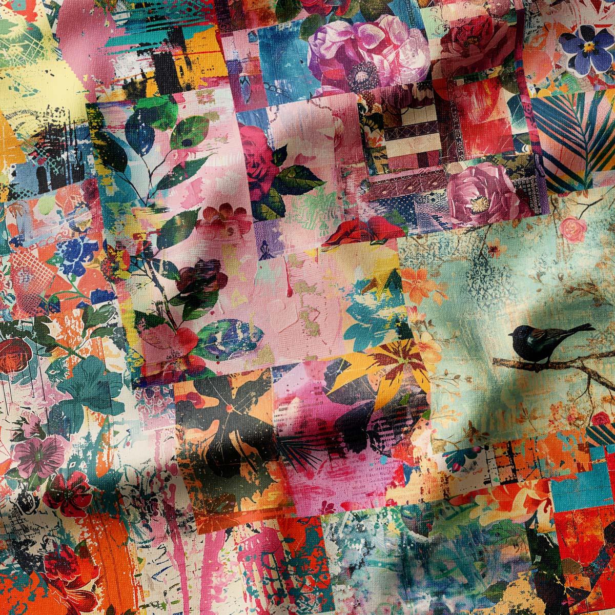 Karma Patchwork Desenli Kumaş