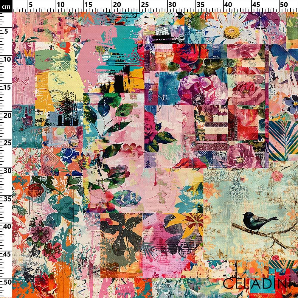 Karma Patchwork Desenli Kumaş