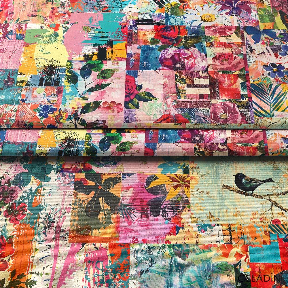 Karma Patchwork Desenli Kumaş
