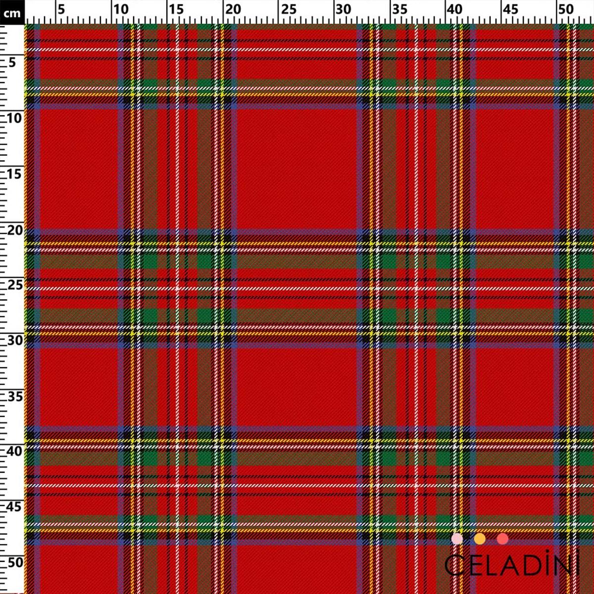 Kırmızı Yeşil Tartan Ekose Kumaş