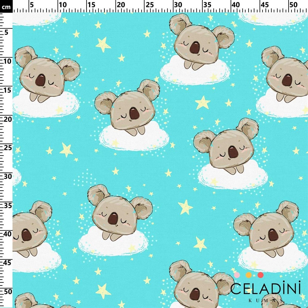 Koala Desenli Çocuk Kumaşı