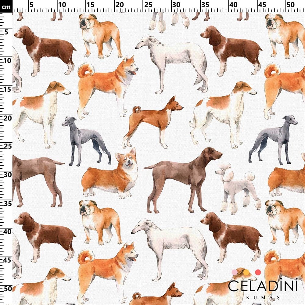 Köpek Desenli Kumaş