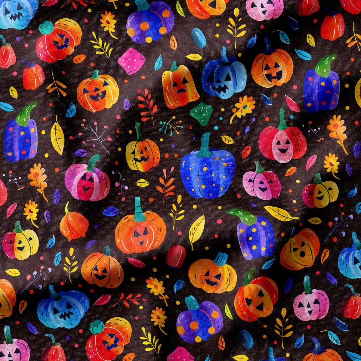 Korkunç Bal Kabakları Halloween Desenli Kumaş