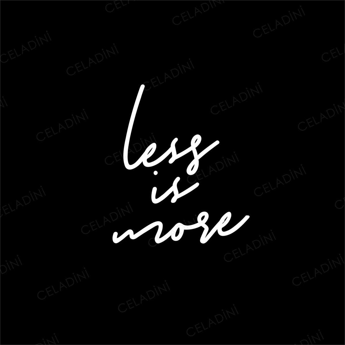 Less is More Yazılı Siyah Kırlent Kumaşı