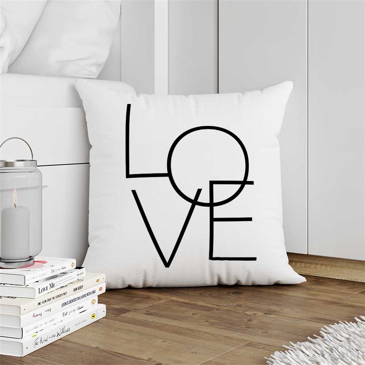 LOVE Yazılı Kırlent Kumaşı