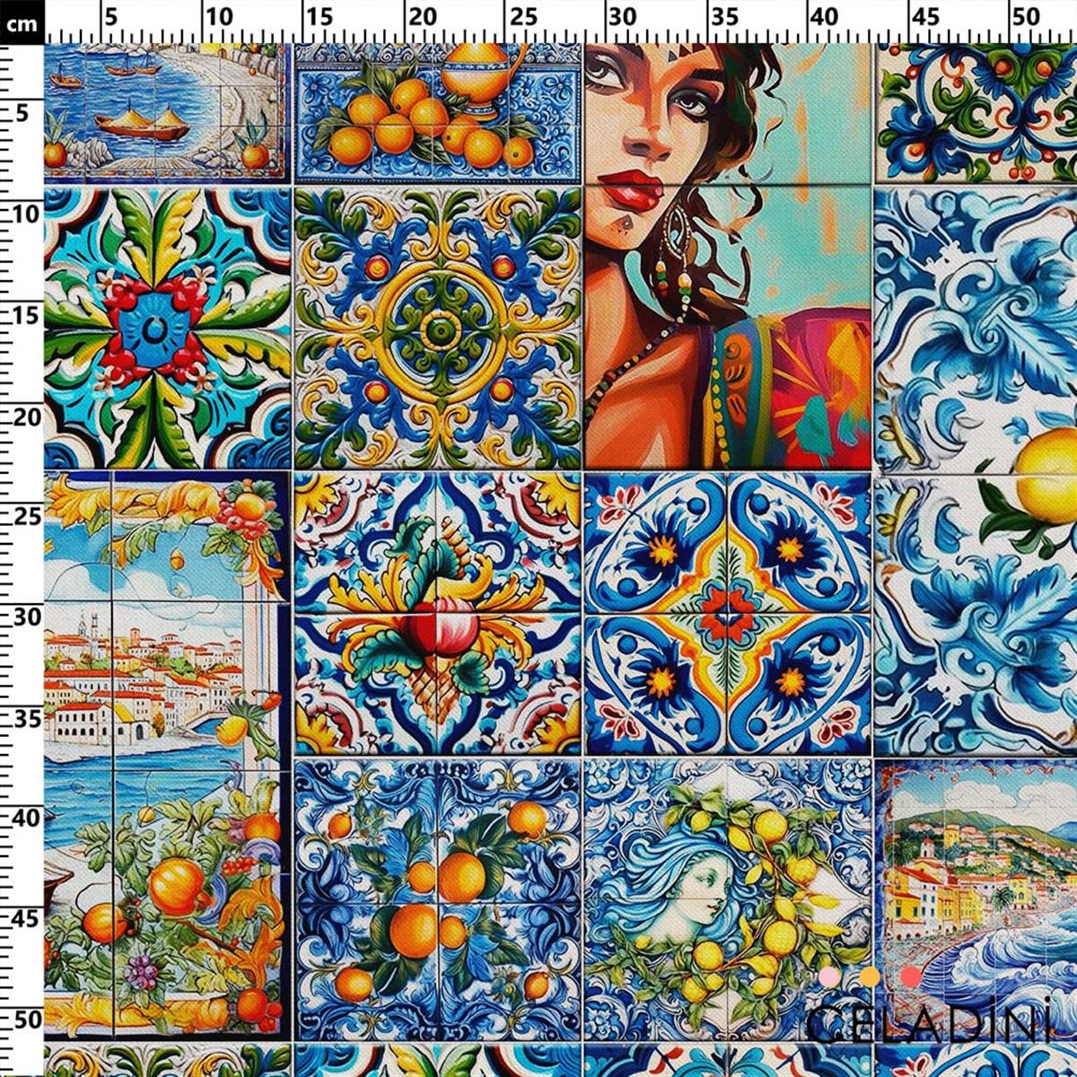 Majolica Seramik Desenli Kumaş