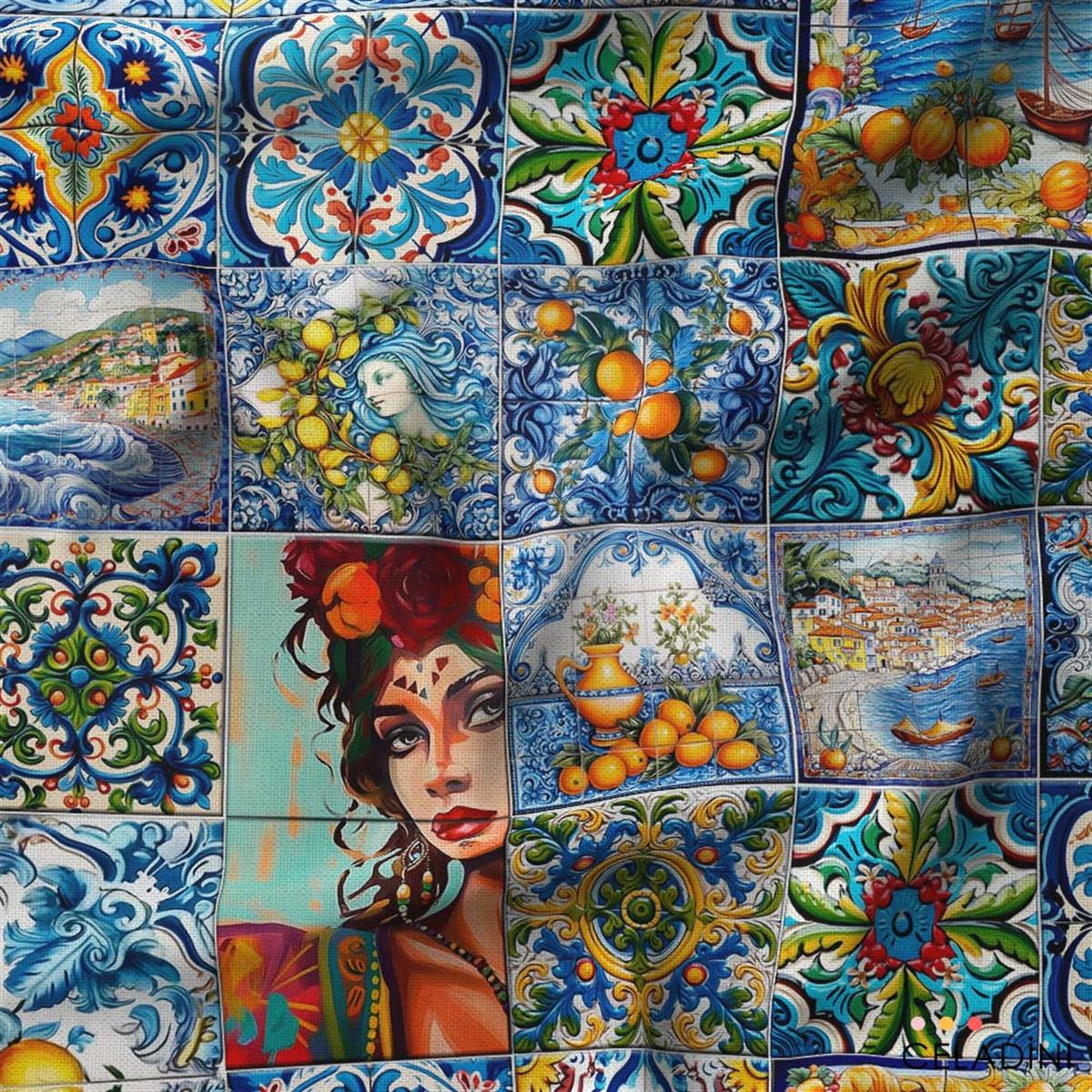 Majolica Seramik Desenli Kumaş