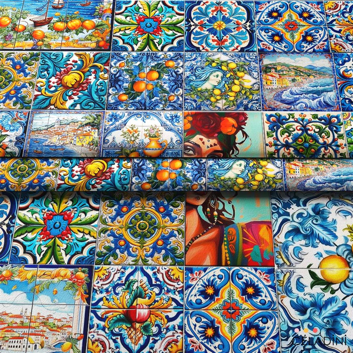 Majolica Seramik Desenli Kumaş