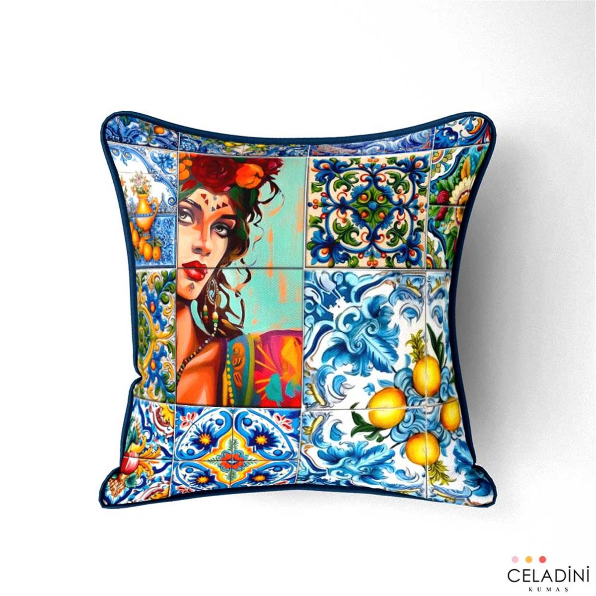 Majolica Seramik Desenli Kumaş