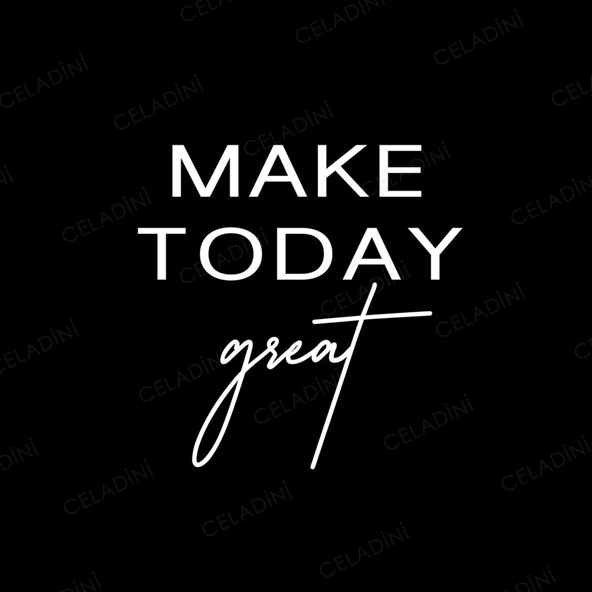 Make Today Great Yazılı (Siyah) Kırlent Kumaşı