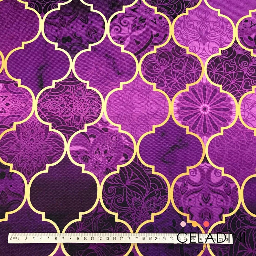 Menekşe Degrade Moroccan Desenli Kumaş