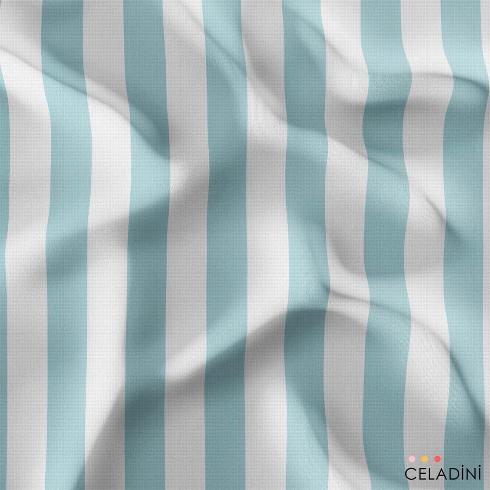 Mint Beyaz 5x5 cm Kalın Çizgili Kumaş