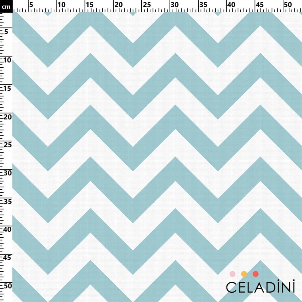 Mint Beyaz Zigzag (Chevron) Kumaş