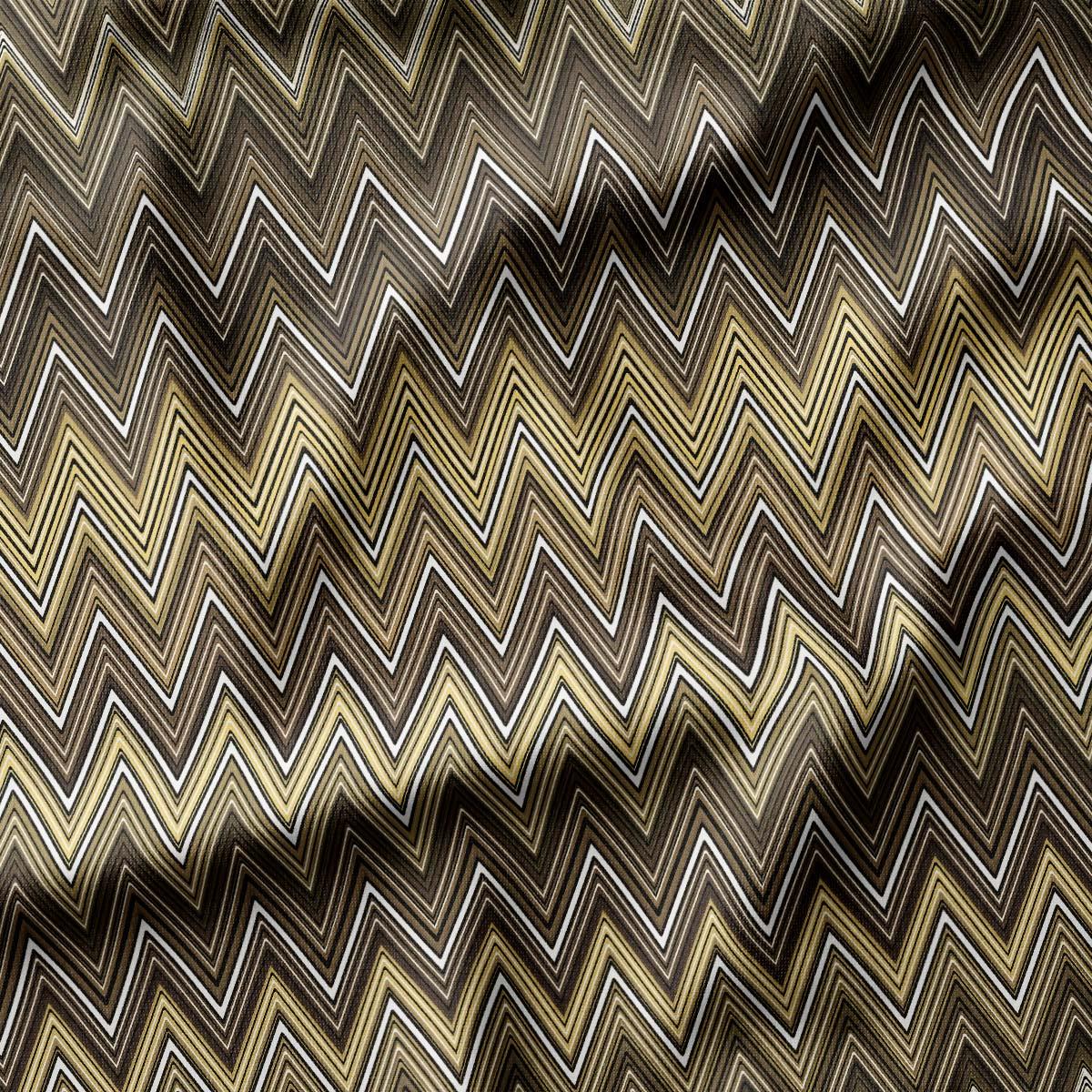 Missoni Tarzı Kahverengi Zigzag Kumaş