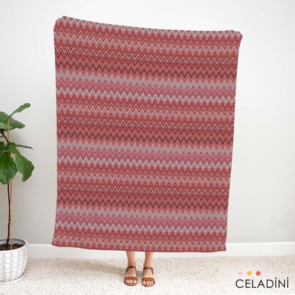 Missoni Tarzı Kırmızı Zigzag Kumaş