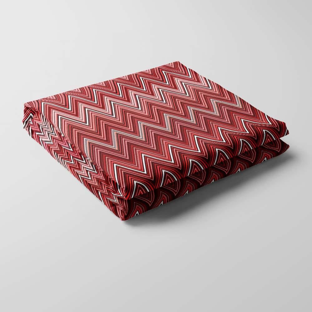 Missoni Tarzı Kırmızı Zigzag Kumaş