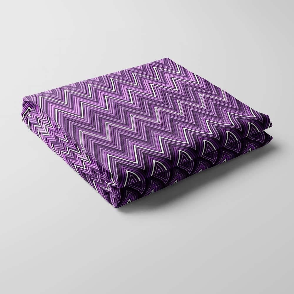 Missoni Tarzı Mor Renk Zigzag Kumaş