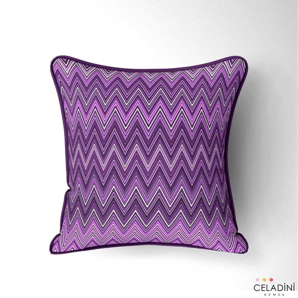Missoni Tarzı Mor Renk Zigzag Kumaş
