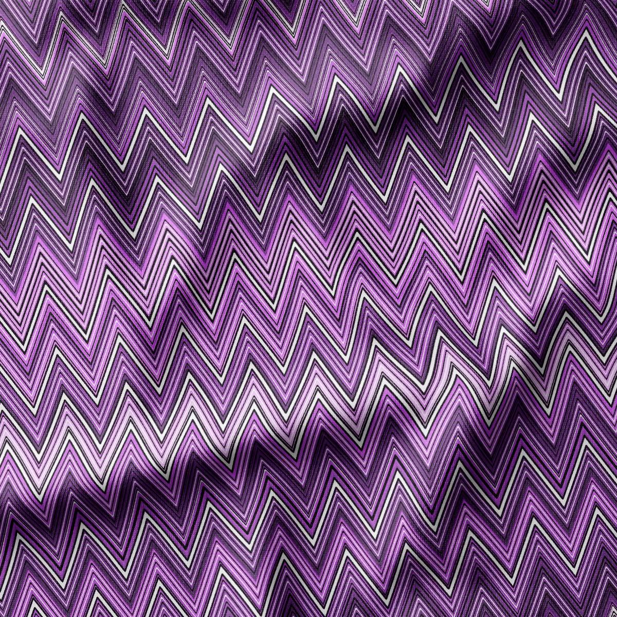 Missoni Tarzı Mor Renk Zigzag Kumaş