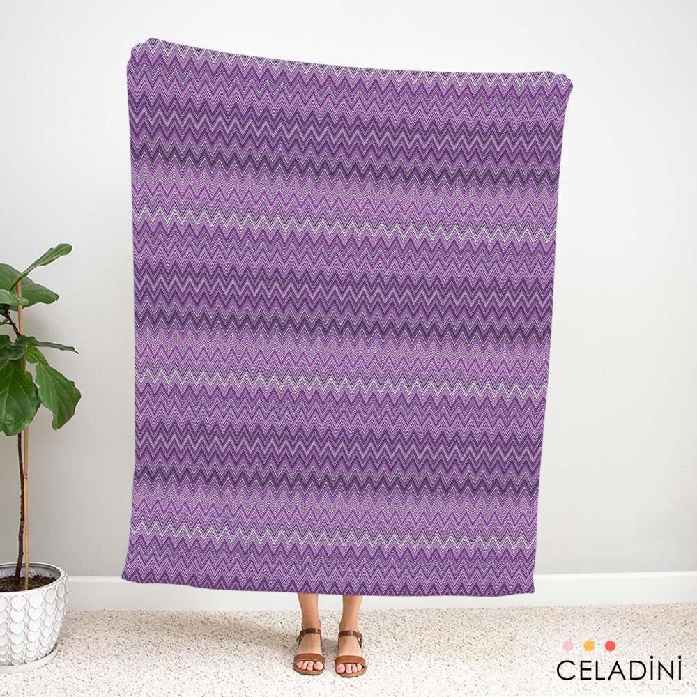 Missoni Tarzı Mor Renk Zigzag Kumaş