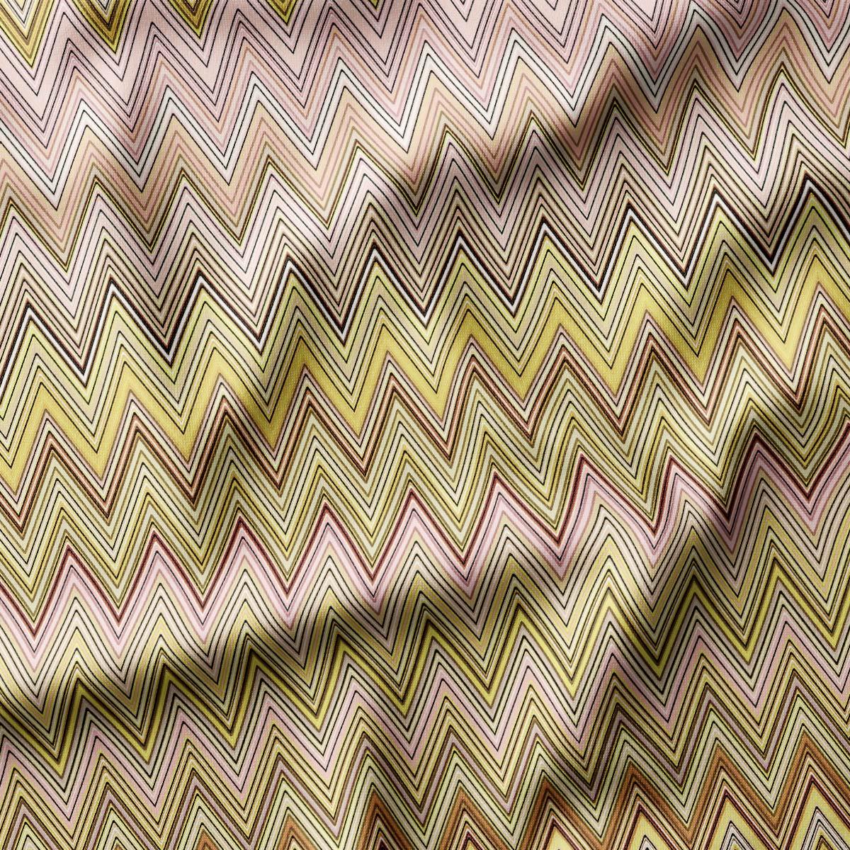 Missoni Tarzı Sarı Pembe Zigzag Kumaş