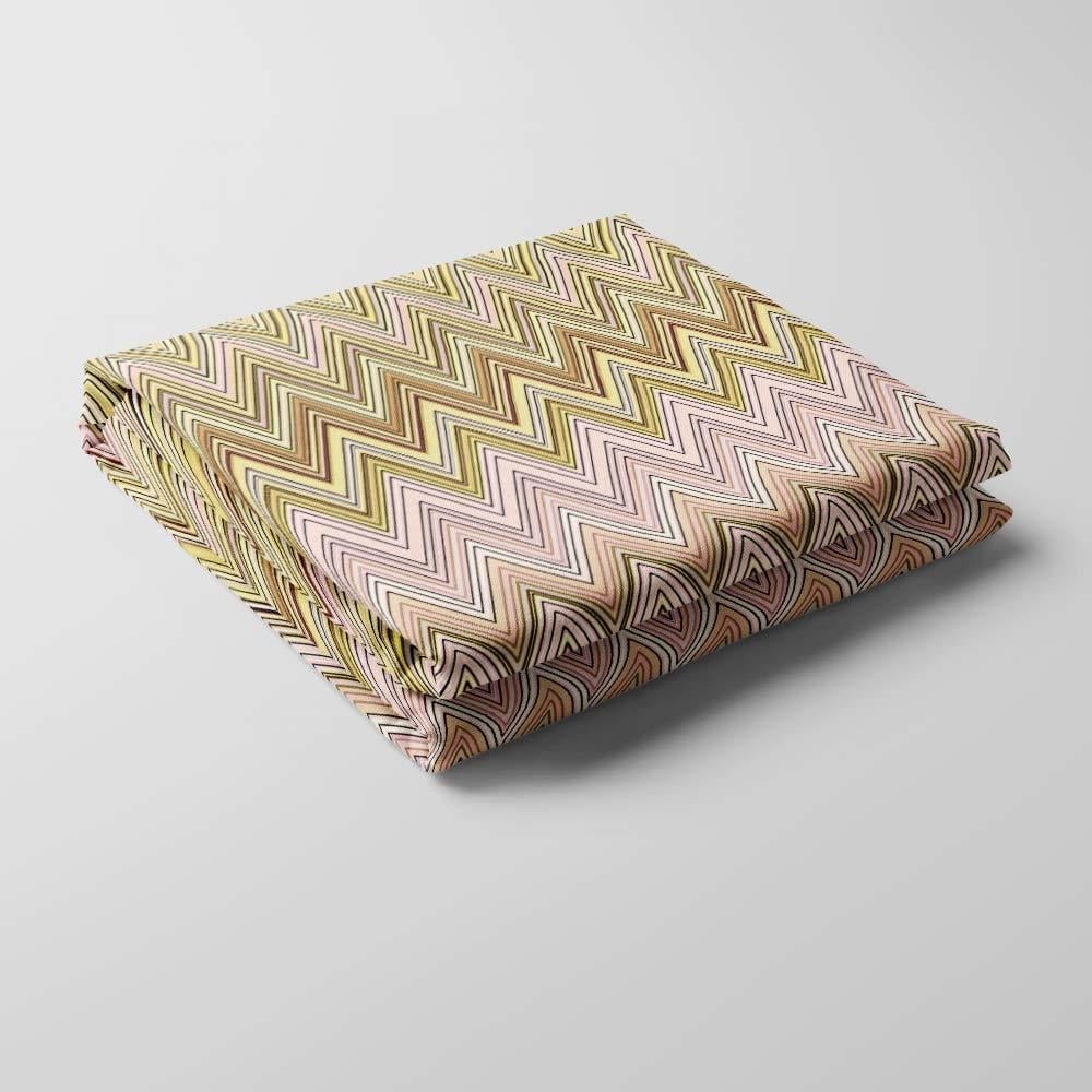 Missoni Tarzı Sarı Pembe Zigzag Kumaş