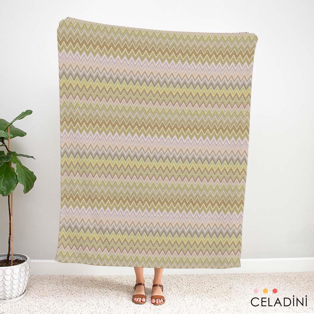 Missoni Tarzı Sarı Pembe Zigzag Kumaş