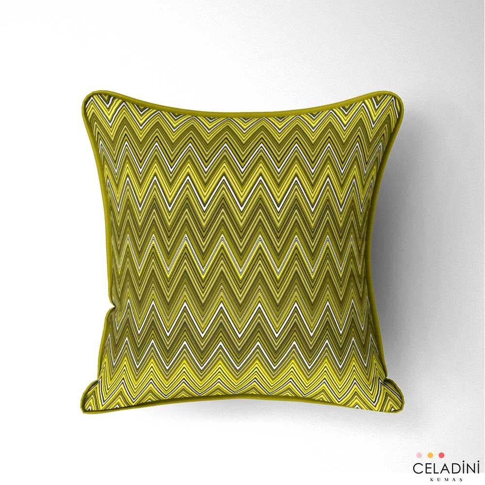 Missoni Tarzı Sarı Renk Zigzag Kumaş