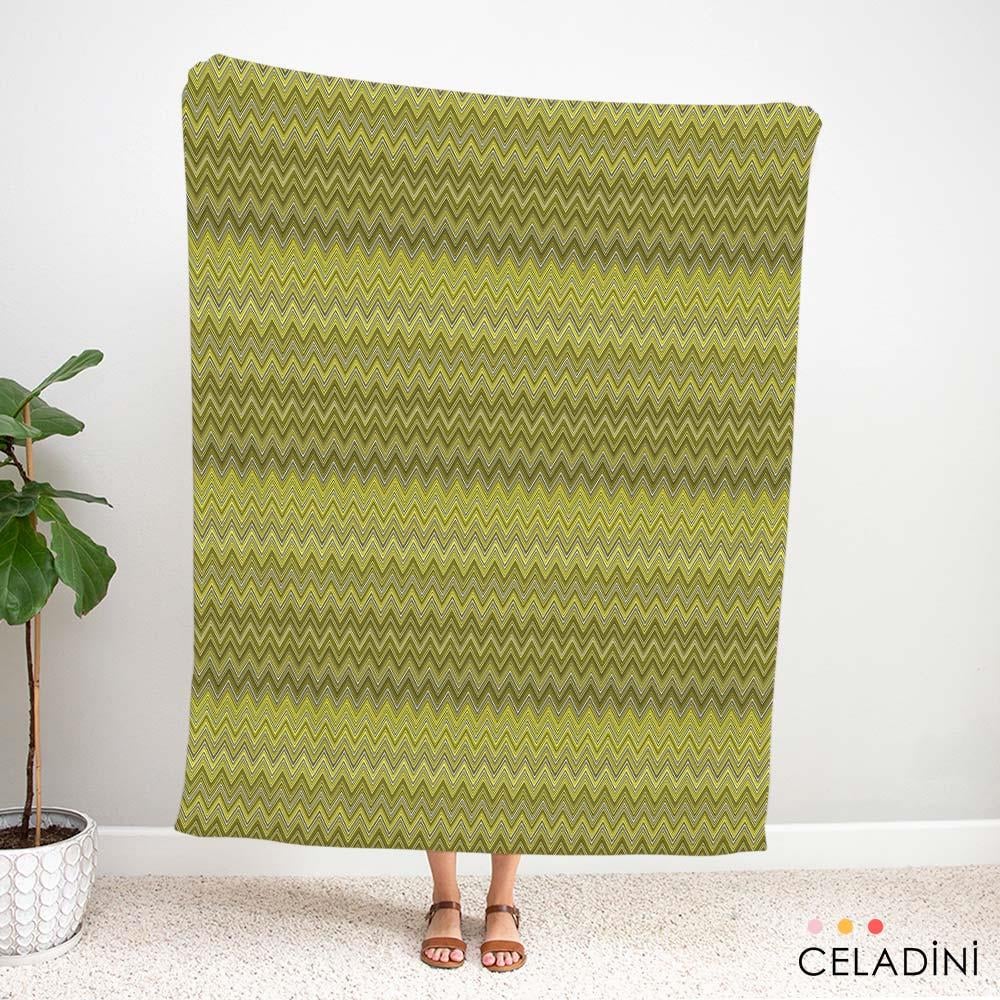 Missoni Tarzı Sarı Renk Zigzag Kumaş