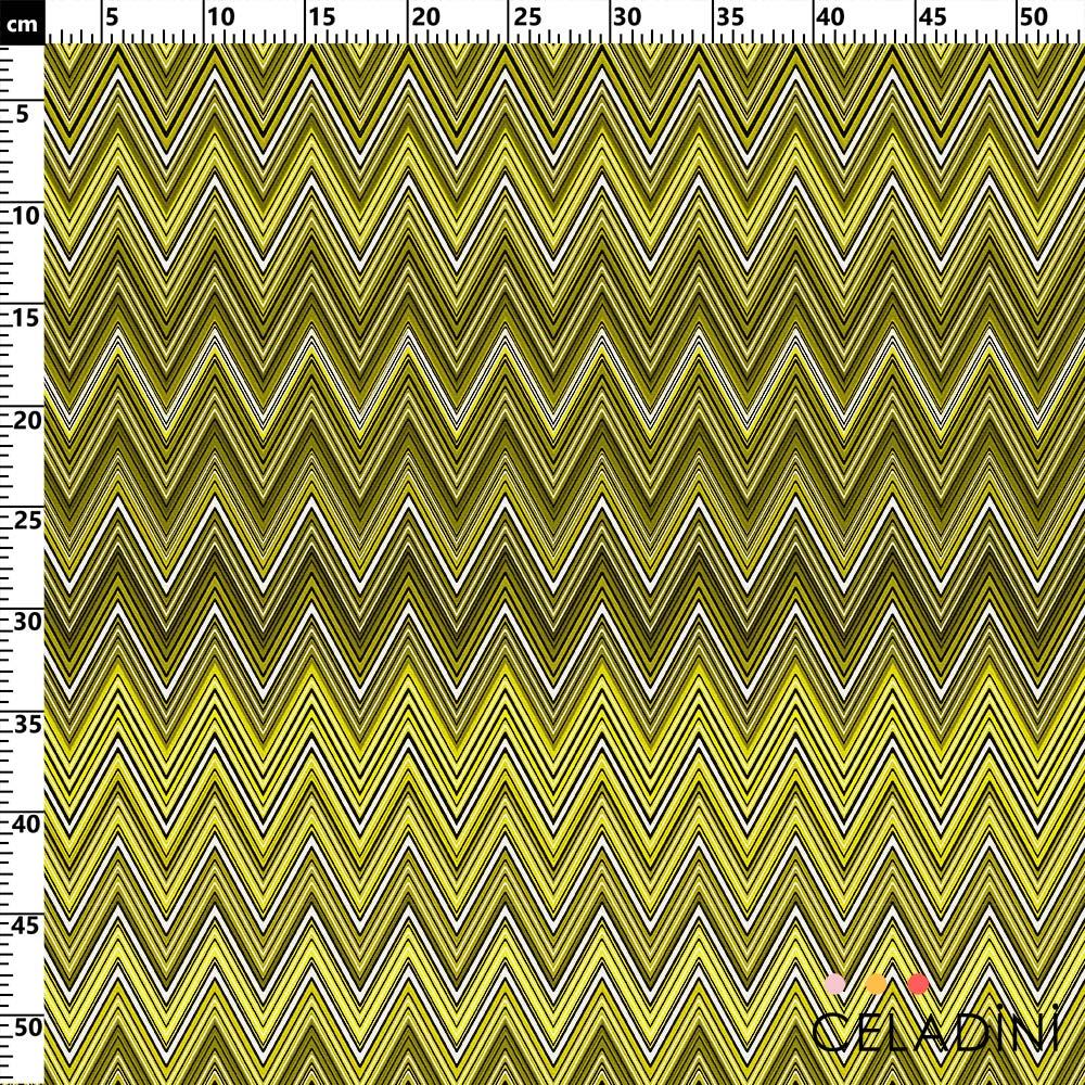 Missoni Tarzı Sarı Renk Zigzag Kumaş