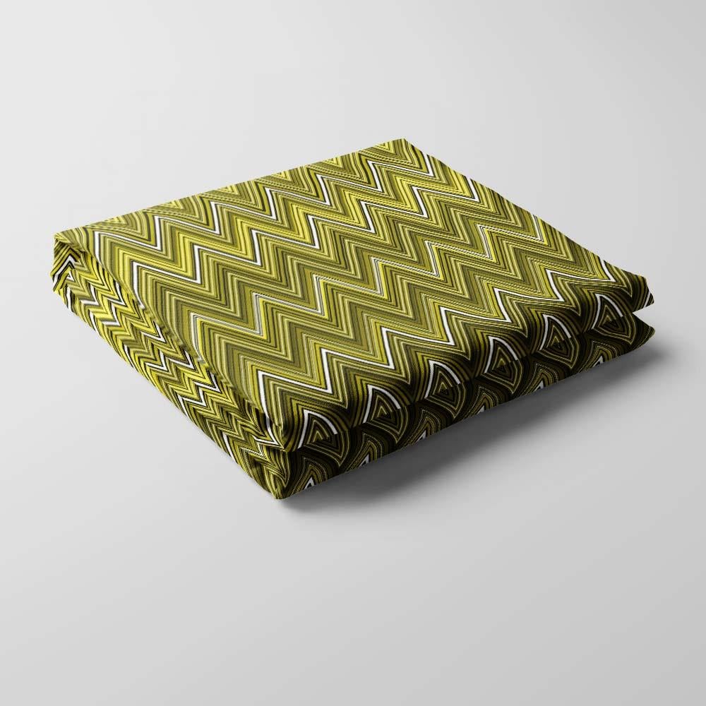 Missoni Tarzı Sarı Renk Zigzag Kumaş