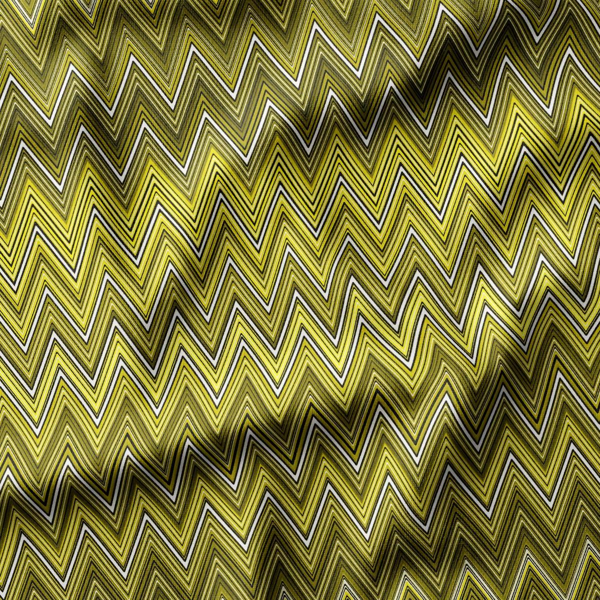 Missoni Tarzı Sarı Renk Zigzag Kumaş