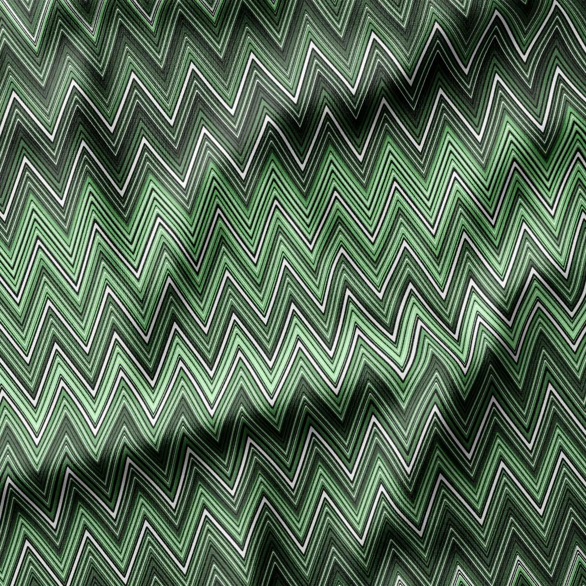 Missoni Tarzı Yeşil Renk Zigzag Kumaş