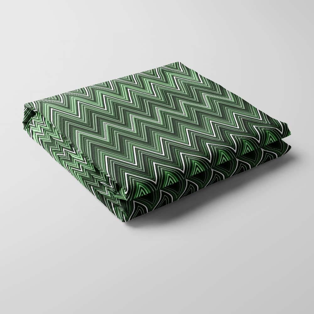 Missoni Tarzı Yeşil Renk Zigzag Kumaş