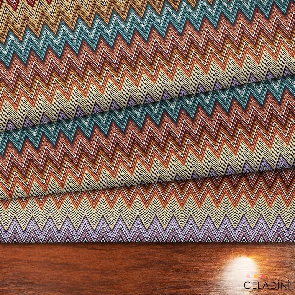 Missoni Tarzı Zigzag Renk Geçişli Kumaş