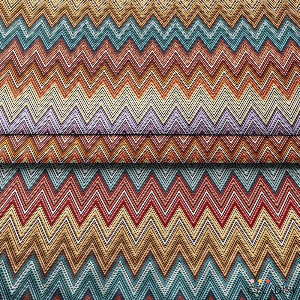 Missoni Tarzı Zigzag Renk Geçişli Kumaş