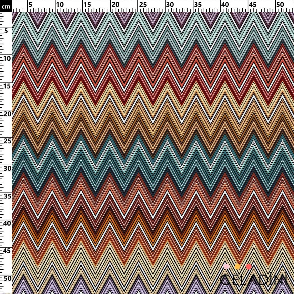 Missoni Tarzı Zigzag Renk Geçişli Kumaş